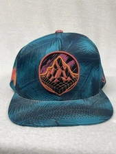 Grassroots California Snapback Hat SnapBack  Teal Palm Leaf Embroidered Patch