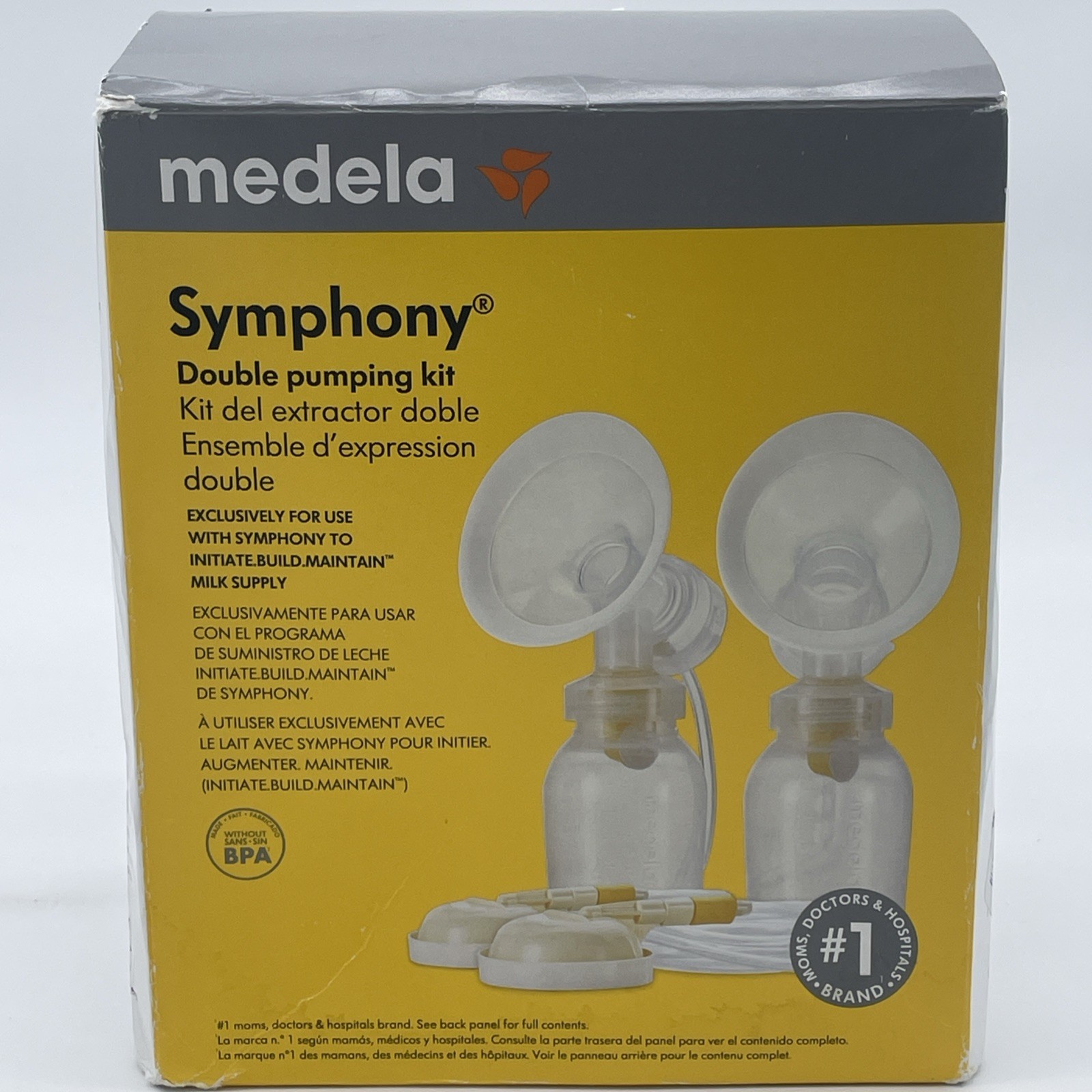 Medela Symphony Double Pumping Kit Box Damaged, All Parts Factory Sealed In Bag