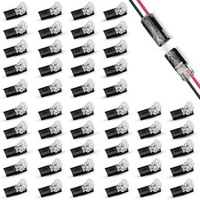 50 pcs Double-Wire Plug-in Connector, Cable Clamp with Locking Buckle, AWG 18-22
