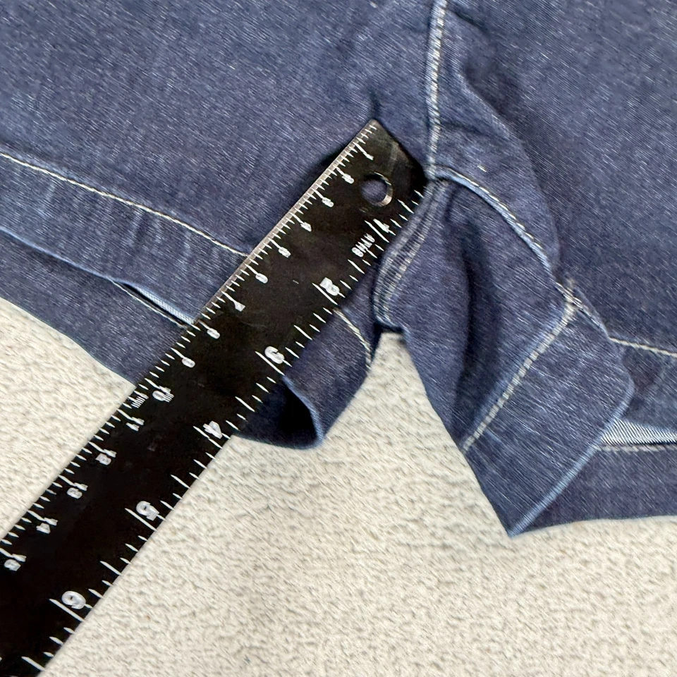 Pantalones cortos de mezclilla informales elásticos de tiro medio azul lavado oscuro Jennifer Lopez para mujer talla 0 Foto 4 de 4