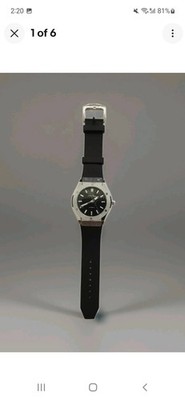 La Banus Mens Automatic Watch Silver Rubber Strap Water RESISTANT REF PF3