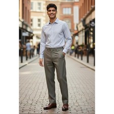 VTG Sansabelt Ltd Mens Gray Dress Pants Trousers 70s 36X29.5 Professional Office