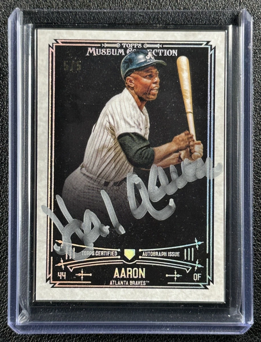 Topps Hank Aaron Autographed Baseball Sports Trading Cards for
