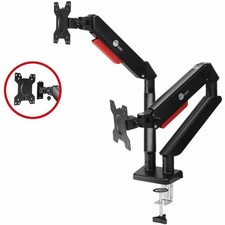 SIIG Dual Monitor Gas Spring Arm Desk Mount, 13"-32", Max Load 22 lbs