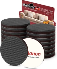 Yelanon Non Slip Furniture Pads -16pcs 3" 3Round 16pcs, 16pcs 3'' 