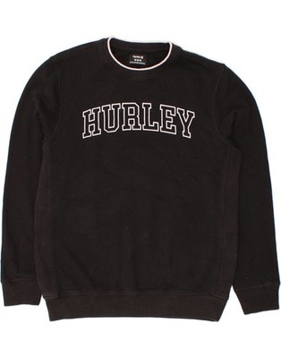 HURLEY Herren Graphic Sweatshirt Pullover Medium Schwarz Baumwolle CX58