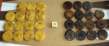 vintage set of 30 BAKELITE Backgammon chips/checkers + 1 doubling cube,NICE!