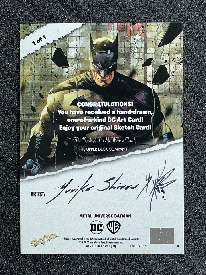 2025 Skybox Metal Universe Batman Sketch Card 1 Of 1 By Yuriko Shirou (Batman) - Image 2 of 4