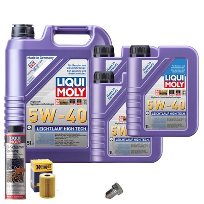 Motoröl 5W40 LIQUI MOLY 8L+HENGST Ölfilter+Spülung+Ölablassschraube