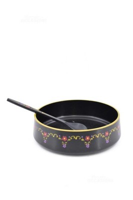 Schüssel aus Kunststoff Guzzini Schwarz Deko Floral Durchmesser 20cm Mit Löffel