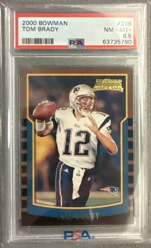 2000 BOWMAN #236 TOM BRADY ROOKIE RC PSA 8.5, Perfect Candidate For Regrading