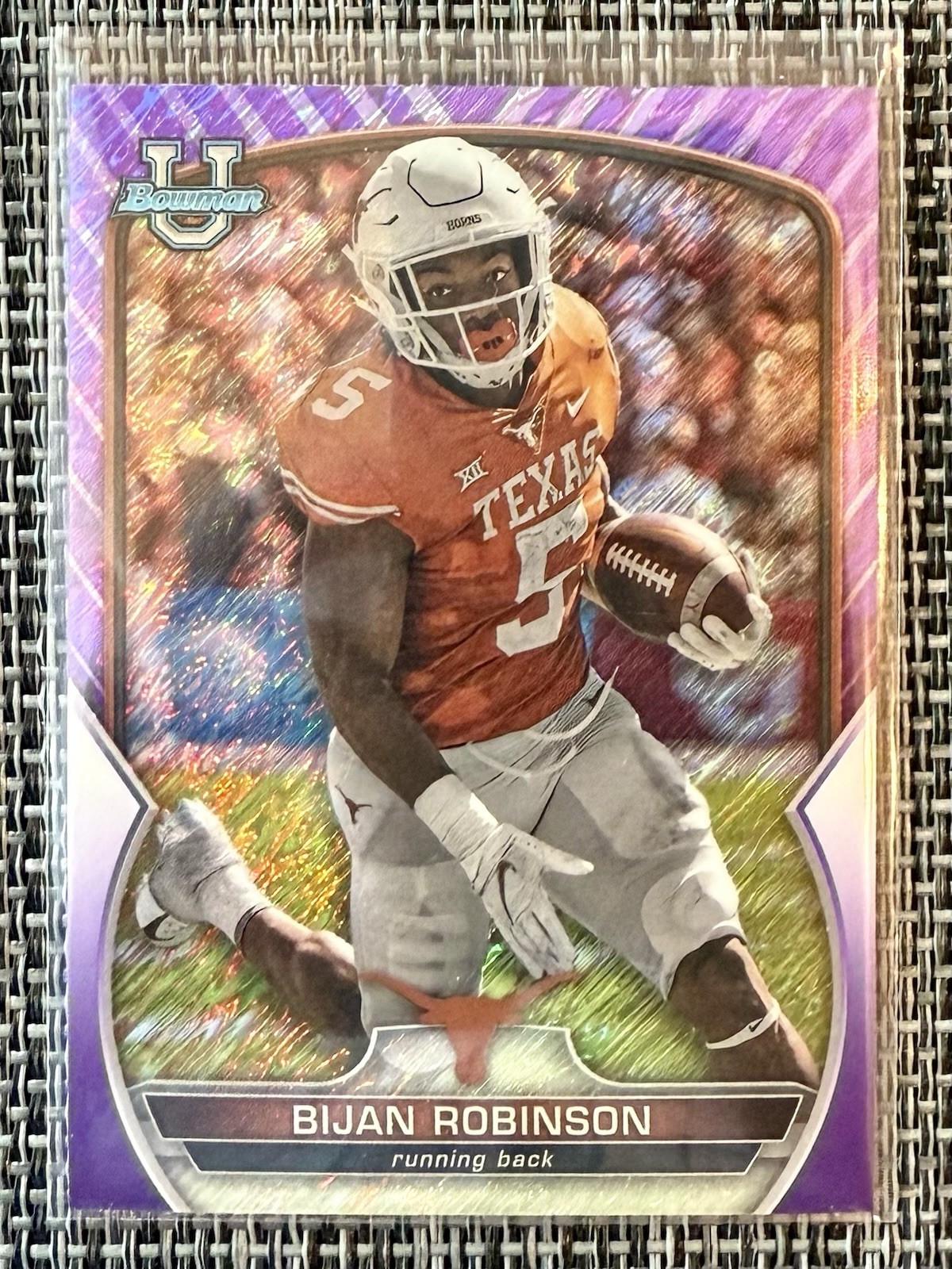 2022 Bowman University Chrome - Bijan Robinson #70 Purple Shimmer Refractor (RC)