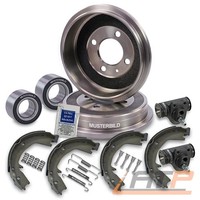 2X Bremstrommel Bremsbacken ZubehÖR ABS-RING Radlager Hinten FÜR VW Vento 1H