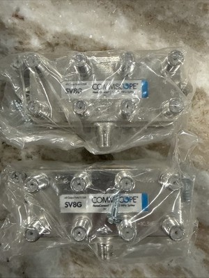 2 X New Commscope SV8G 8 Way Splitter 5-1002MHz Coaxial Cable Antenna CATV HDTV