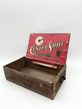 Vintage Center Shot Hits The Spot Cigar Box Target Shooting Bullseye Folk Art