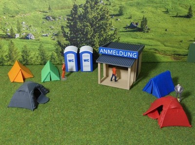 Campingplatz  für Carrera Hybrid Drift 1:50 1:43 Go Zelte WC Gebäude Dekoration