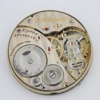 Elgin 16 Size 21 Jewel B. W. Raymond Railroad Pocket Watch Movement