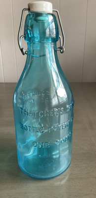 Thatcher's Dairy Absolutely Pure Milk Bottle Blue One Quart