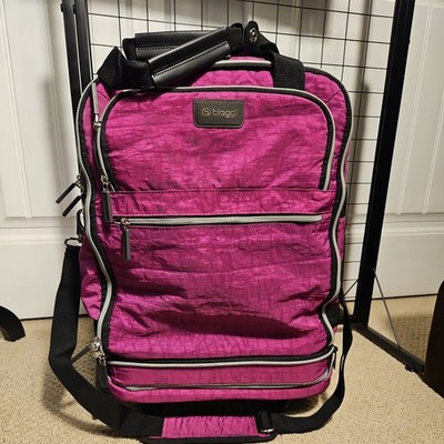 Biaggi ZipSak FOLDABLE Spinner Duffle Bag Purple Lightweight Compact Luggage