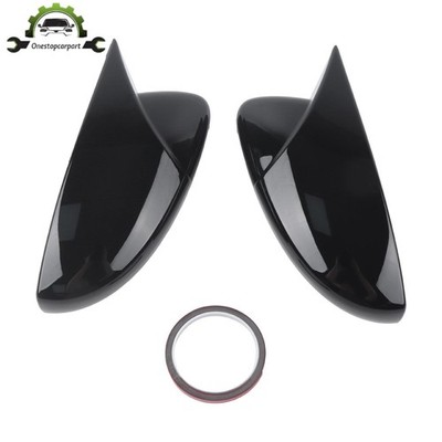 2X Side Mirror Cover For VW CC Beetle A5 Sagitar EOS Scirocco MK3 Gloss Black