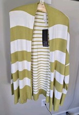 Marla Wynne Cardigan Duster Open Front Slub Knit Topper 2XL NEW Artsy