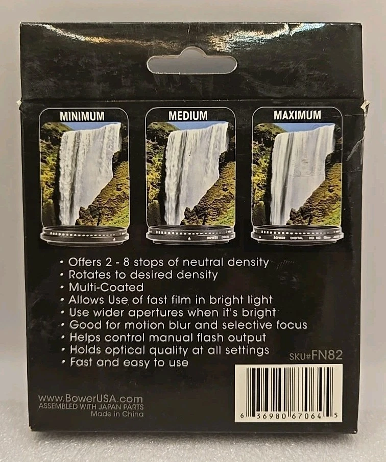 Bower 82mm Variable Neutral Density (ND) Filter - 2-8 Stops of Neutral Density  - Image 3 of 4