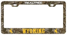 University of Wyoming Offic. Lic. Realtree Camo License Plate Frame