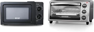 Versatile 0.6 Cu Ft Microwave & BLACK+DECKER 4-Slice Toaster Oven Combo