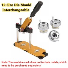 12 Size Mould Interchangeable Manual Badge Making Machine Button Maker Kit