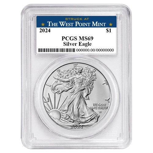 2024 $1 1-oz American Silver Eagle PCGS MS69 West Point Label