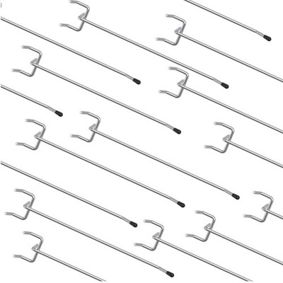 50-Pack 6'' Pegboard Hooks - Heavy Duty Hangers for Garage, Shop & Retail Use