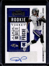 2020 Panini Contenders James Proche Auto Rookie Ticket #211 Ravens Rookie