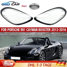 2x Für Porsche 981 Cayman Boxster 2013-2016 Klar Scheinwerferglas Linsen+Kleber