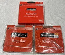 3 No Nonsense Regular Reinforced Pantyhose 2-Q2 Tan, 1-Plus 2 Midnight Black New