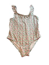 Monoprix Girl’s Sz 8 One Piece Cherry Bathing Swimsuit Oekotex French Design EUC
