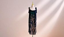 0041/  Black Brown Tie Shoulder Dress, Sundress