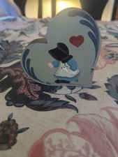 Folk Art Hand Painted Amish Heart Wood Cutout Vintage Cottage Grandma