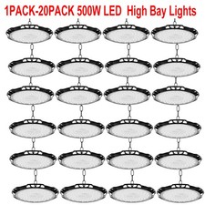 20PACK 500W Led UFO High Bay Light Industrial Commercial Factory Warehouse Light