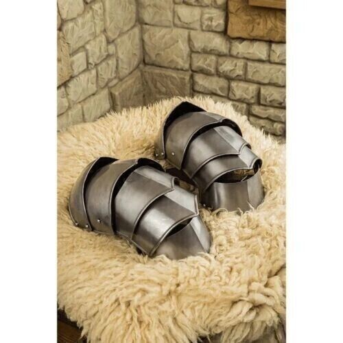 Medieval LARP Fantasy Steel Pauldrons Shoulder LARP SCA Armor pair of Pauldrons - Picture 5 of 6