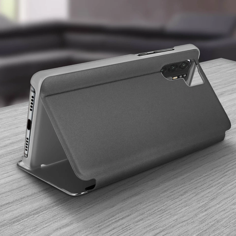 Housse Huawei P30 Pro Étui Miroir Clapet translucide Stand Vidéo argent - Photo 4/4