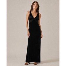 Scott McClintock Black Velvet Sleeveless Maxi Dress Womens 10 90s Formal Fall