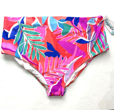New Slimming High Waist Bikini Swimsuit Bottom Women 3X 24 26 Tropical Floral