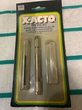 Vintage X-ACTO   #7144 Pin Vise Set with 3 Drill Bits  USA Made New Old Stock