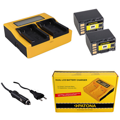 2 Batterie Patona 3000mAh + Caricabatterie USB Per JVC BN-VF733U