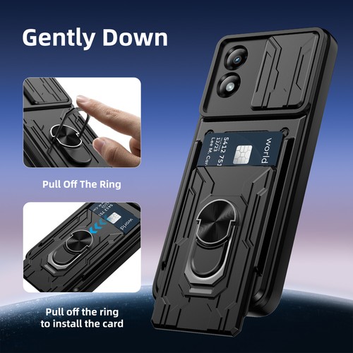Funda tipo billetera a prueba de golpes con soporte + vidrio templado para Motorola Moto G Play 2024 - Imagen 13 de 83