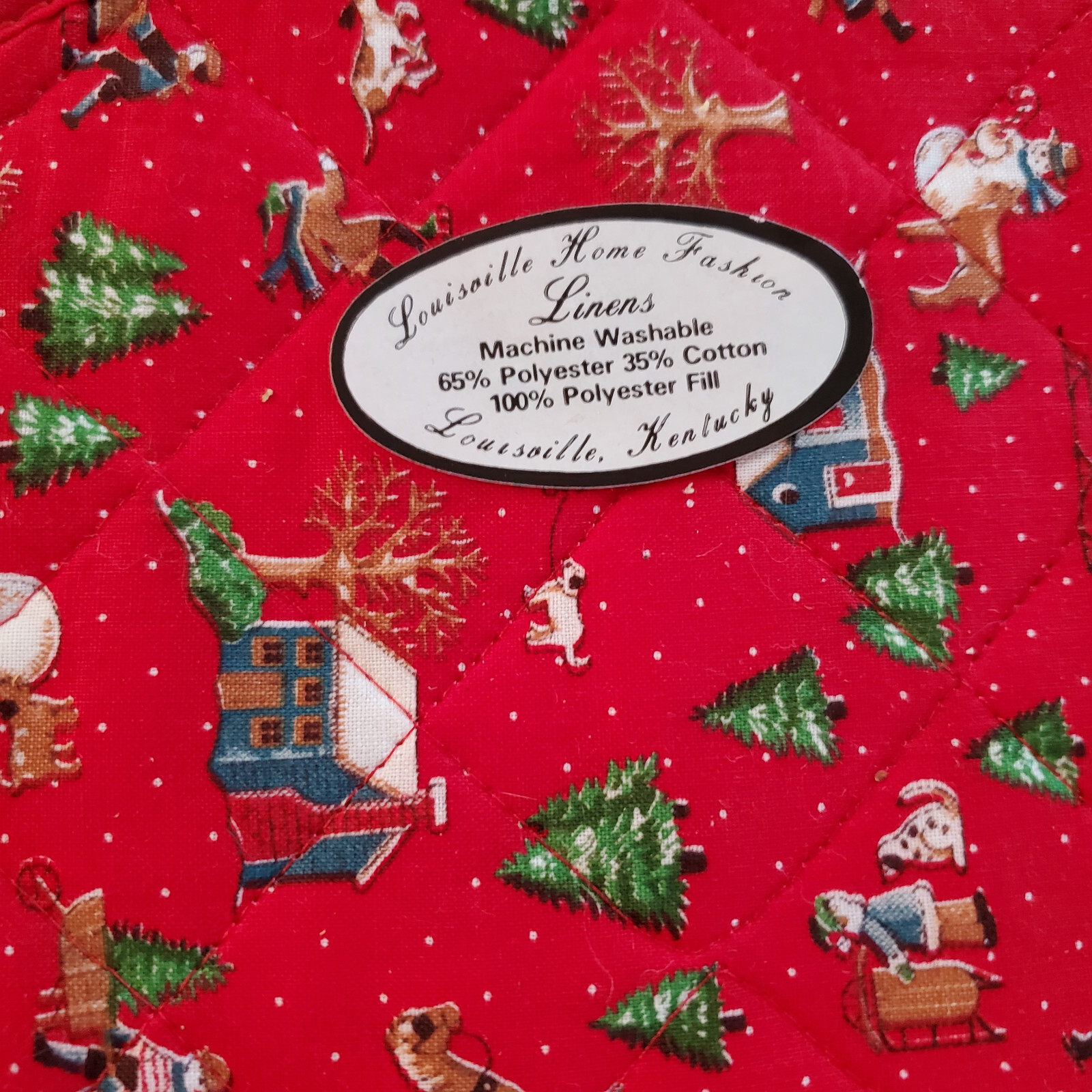 Set of 4 Christmas Placemats and Napkins Quilted Louisville Home