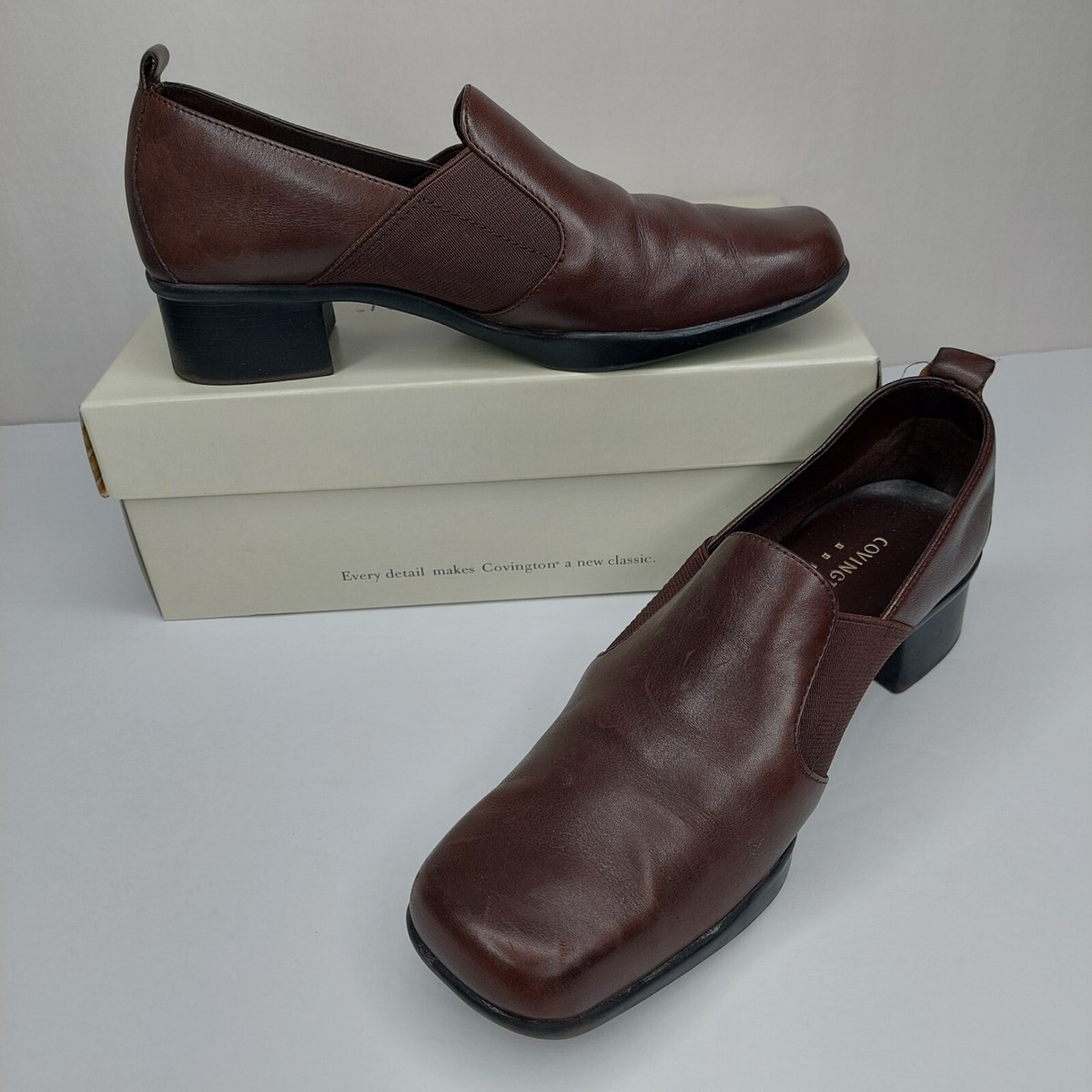 Covington Shoes Womens 6 M Brown Leather Slip On Loafers  display picture 2