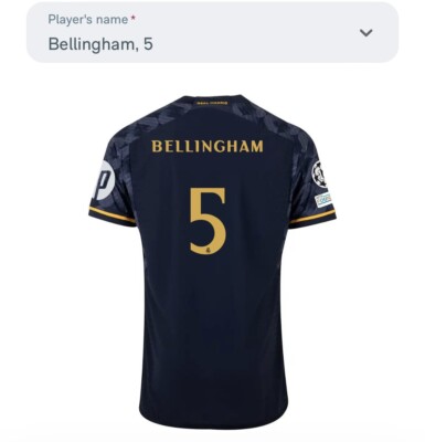 ADIDAS JUDE BELLINGHAM 5 REAL MADRID UCL AUTHENTIC MATCH ADIDAS JUDE BELLINGHAM 5 REAL MADRID UCL AUTHENTIC MATCH