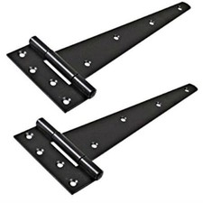 Gate Hinges Garden Shed Door Cabinet Powder Coated Heavy Duty Black 2x 10 Inch