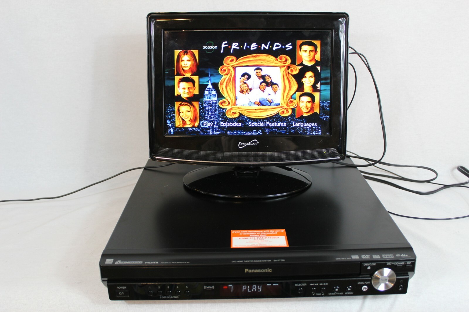 Panasonic SAPT750 DVD Home Theater Sound System HDMI 5 Disc Changer eBay